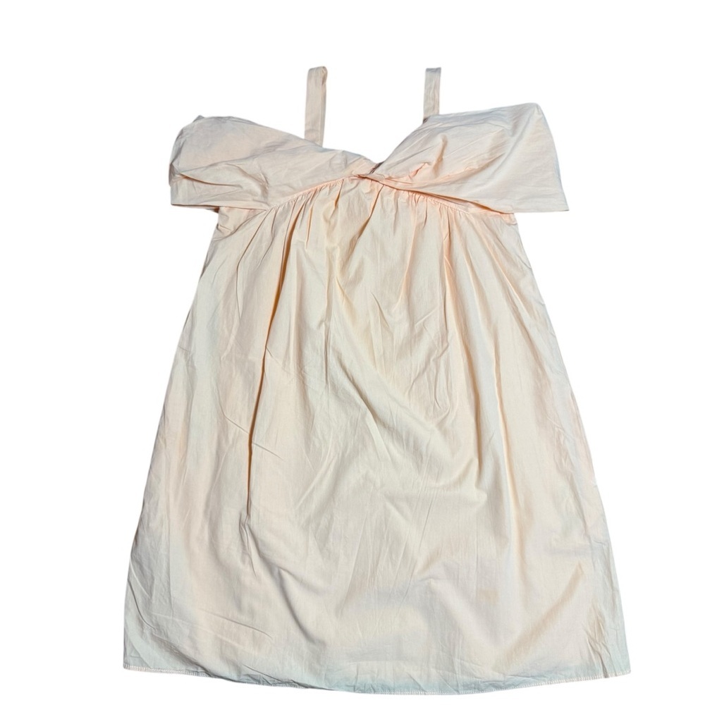 Zara Kids Girls Peach Sleeveless Poplin Dress with Bow-Size 11-12Y - Picture 2 of 7